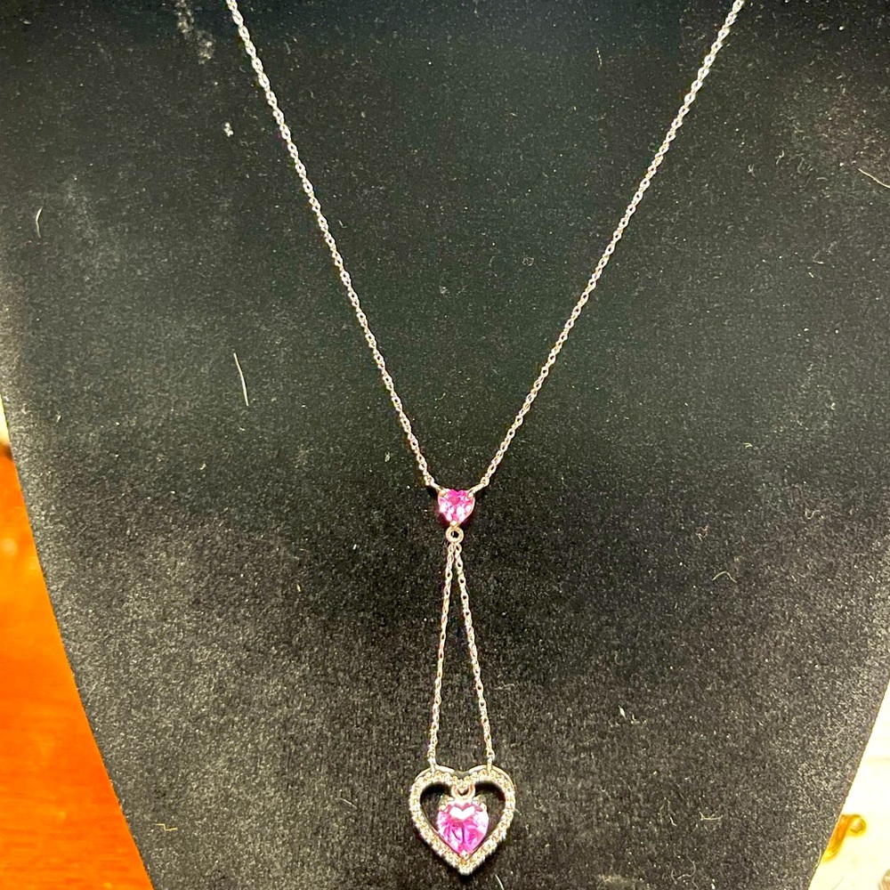 10k white gold heart necklace